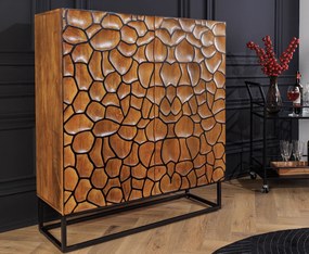 Komoda Erupcio 177 cm a komoda Vulcano 120 cm mozaika čierno-hnedá set