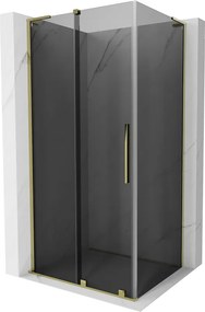 Mexen Velar L, sprchový kút s posuvnými dverami 100 x 80 cm, 8mm šedé sklo, zlatá lesklá, 871-100-080-43-50