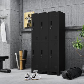 Šatníková skriňa pre zamestnancov čierna BARTEK 1 Plus 292 x 1720 x 450 mm