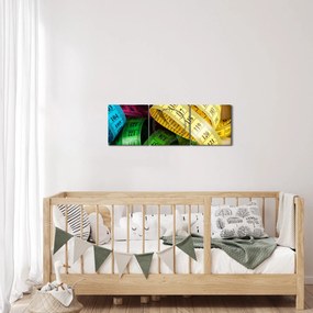 Obraz farebných metrov (s hodinami) (90x30 cm)