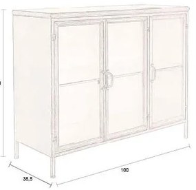 Kovová vitrína v zlatej farbe 100x80x38, 5 cm Gertlush – Dutchbone