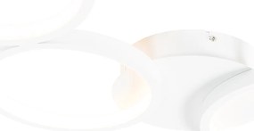 Dizajnové stropné svietidlo biele vrátane LED 3-stupňové stmievateľné 3-svetlo - Pande