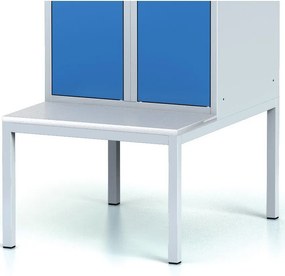 Alfa 3 Šatníková skrinka S6 s lavičkou, 2-dverová, 1875 x 600 x 500/800 mm, otočný zámok, tmavo sivé dvere