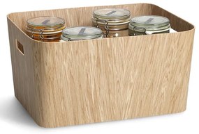 Úložný box s rúčkami, drevený vzhľad, WOOD-EFEKT, 40x30x20