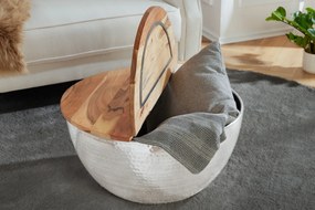 Konferenčný stolík Orient Storage 60cm akáciová strieborná
