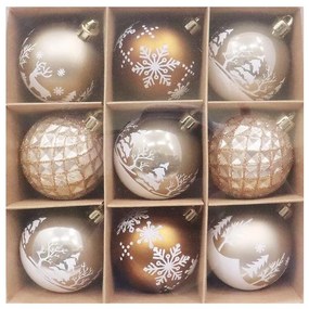 Súprava 9 vianočných gúľ 6 cm mix b09zlbr