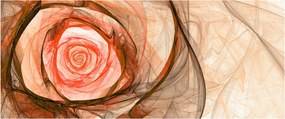 Obraz - Abstraktné ruže ružová s bielym pozadím (120x50 cm)
