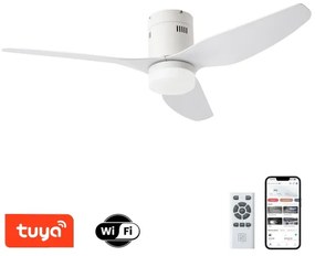 ZEVENTI - LED stropný ventilátor PADUA LED/18W/230V Wi-Fi Tuya biely + diaľkové ovládanie
