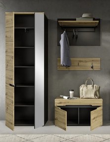 Predsieňová zostava Cano (4-dielna), šedá/dub artisan