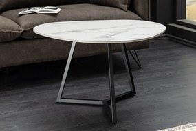 Keramický konferenčný stolík Paquita 70 cm biely