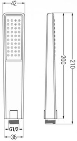 Mexen Uno, podomietkový sprchový set DR72, čierna, 71435DR72-70