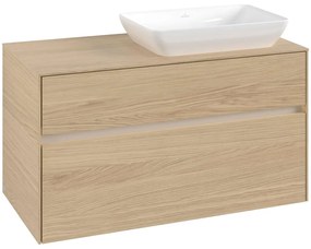 VILLEROY &amp; BOCH Collaro závesná skrinka pod umývadlo na dosku (umývadlo vpravo), 2 zásuvky, s LED osvetlením, 1000 x 500 x 548 mm, Nordic Oak, C111B0VJ