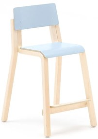 Vysoká stolička DANTE, výška 500 mm, breza, laminát - modrá