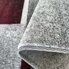 DY Sivo-červený koberec s geometrickým vzorom Otto 09 Rozmer: 80x150 cm