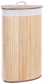 Bambusový kôš s vekom svetlé drevo MATARA Beliani