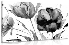 Obraz nádherné čiernobiele tulipány v zaujímavom prevedení Varianta: 120x80