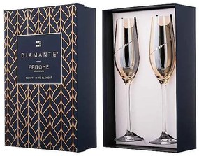 Diamante Silhouette Amber poháre na sekt 210 ml, 2 ks