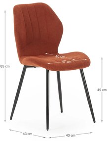 Jedálenská stolička v tehlovej farbe v súprave 4 ks Milu – Marckeric