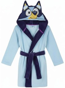 Detský coral fleece župan Bluey s kapucňou a uškami, EU 98