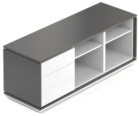 Kontajner Creator 153,6 x 53,6 cm, 3-modulový, biela / antracit