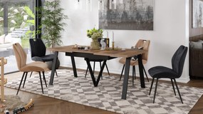 AVERY Dub Halifax pocínovaný / čierna spodná časť - LOFTOVÝ / PRIEMYSELNÝ STÔL DO OBÝVAČKY/ JEDÁLNE ROZKLADACÍ DO 330 cm!