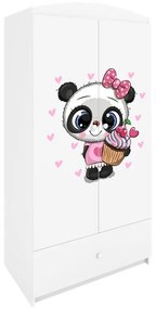Detská šatníková skriňa BABYDREAMS Panda biela