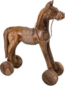 Dekoratívna drevená socha koňa Antic Line Cheval, výška 31 cm