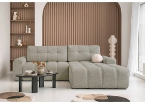 Svetlohnedá rozkladacia modulárna rohová pohovka s úložným priestorom (pravý roh) Lulu – Miuform