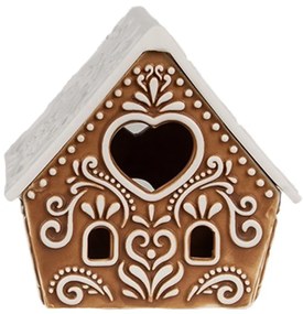 Porcelánový svietnik perníková chalúpka Gingerbread House - 8*6*8 cm
