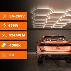 LED stropné svietidlo LED/426W/85-265V 6500K 484x243 cm CRI 90 IP54 biela