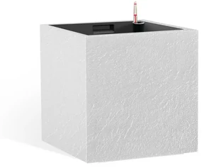 Flower Lover Samozavlažovací kvetináč Cubico Stone biela, 27 cm, 27 cm