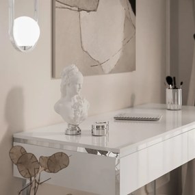 KONZOLA NESSIE BIELY LESK + STRIEBORNÁ + PODSTAVEC