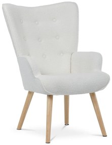 Kreslo s ušami Bouclé WT2, biela