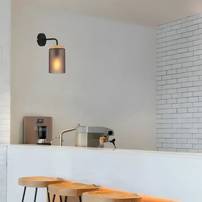 Toolight Toolight, nástenné svietidlo 1xE27, APP1814-1W, čierna-dymové sklo, OSW-00664