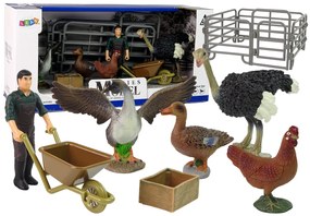 Lean Toys Sada figúrok zvieratiek a farmára + príslušenstvo