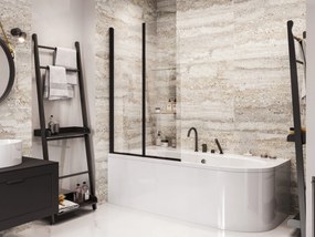 Besco Vaňová zástena PRIME BLACK 2 90140 (90x140 cm | Transparent)