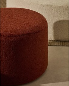 Taburet v terakotovej farbe z textílie buklé Kaeli – Kave Home