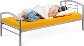 Kovová posteľ 90 cm strieborná BED-1900 SIL