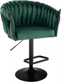 LuxuryForm DESIGN Barová stolička NORDEN VELUR na čiernom tanieri - zelená