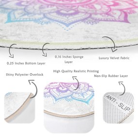 Bielo-ružový prateľný okrúhly koberec vhodný pre robotické vysávače ø 120 cm Comfort – Mila Home