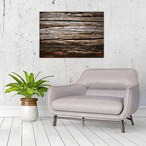 Sklenený obraz - sezónne drevo (70x50 cm)
