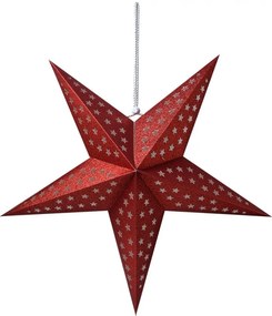 Červená závesná vianočná papierová hviezda L - 60*12*60 cm