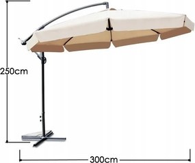 TRENDIE Záhradný slnečník Summer -  tmavo sivý 300 cm