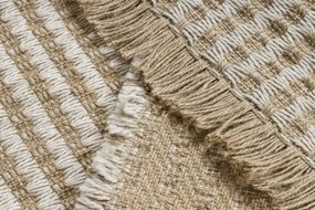 Koberec JUTE 3650 so strapcami krémový / béžový
