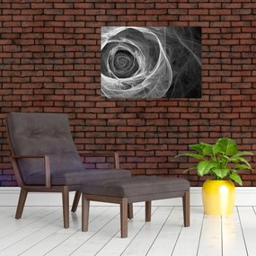 Sklenený obraz - Abstraktné ruže čiernobiela (70x50 cm)