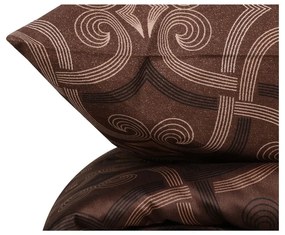 Hnedé obliečky na dvojlôžko z bavlneného saténu 200x200 cm Pandora – Mijolnir