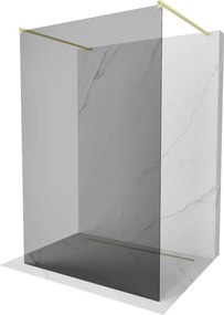 Mexen Kioto, sprchová zástena Walk-In 100 x 200 cm, 8mm šedé sklo, zlatý matný profil, 800-100-002-55-40
