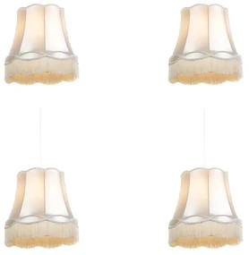 Sada 4 retro závesných lámp krémová 45 cm - Granny
