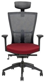 Kancelárska ergonomická stolička MERENS — látka, čierna / viac farieb Červená