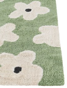 Detský bavlnený koberec 140 x 200 cm zelený MOKHVA Beliani